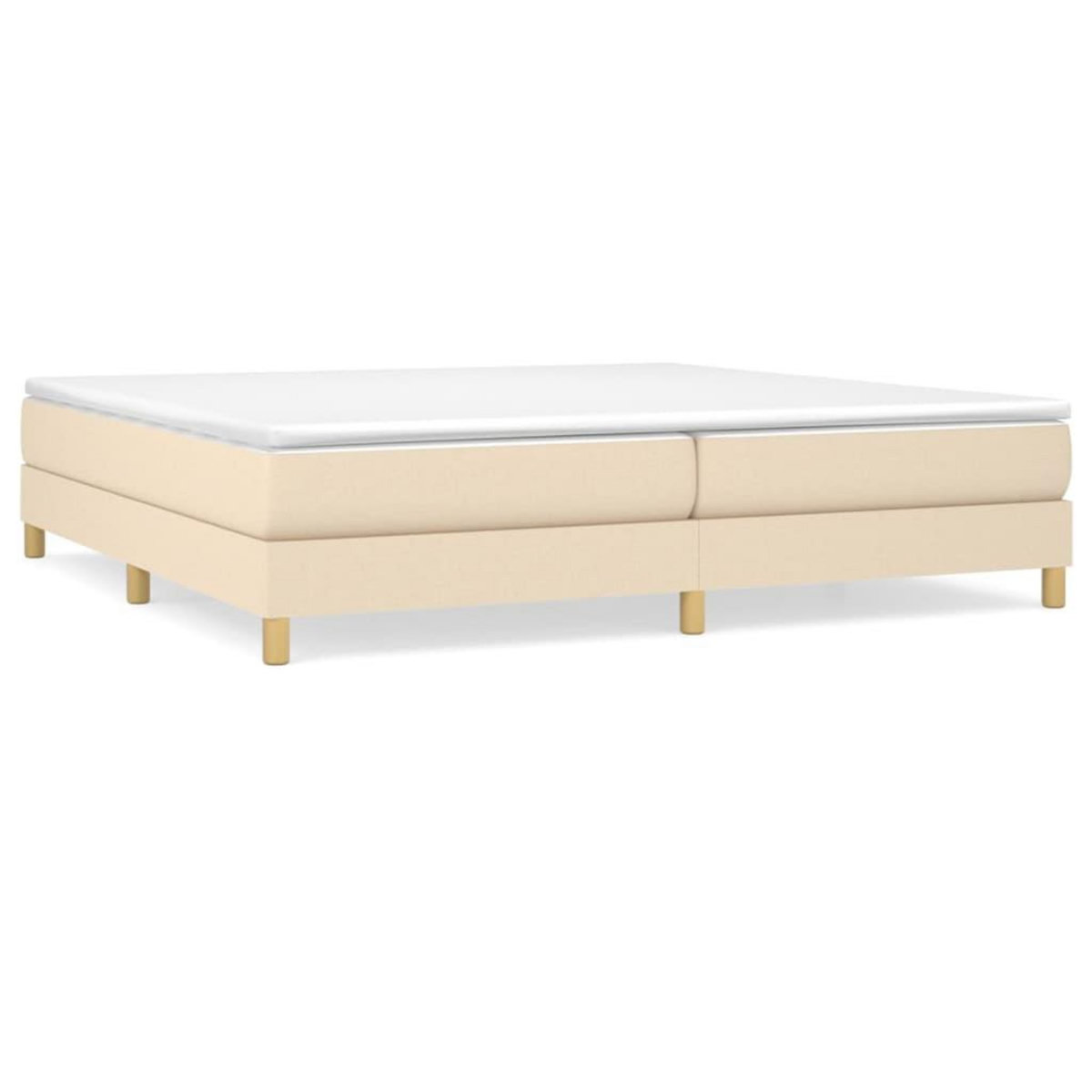 VIDAXL Sommier a lattes de lit avec matelas Creme 200x200 cm Tissu