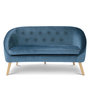 Voir la diapositive 3 : ID MARKET Canapé banquette en velours SONIA bleu