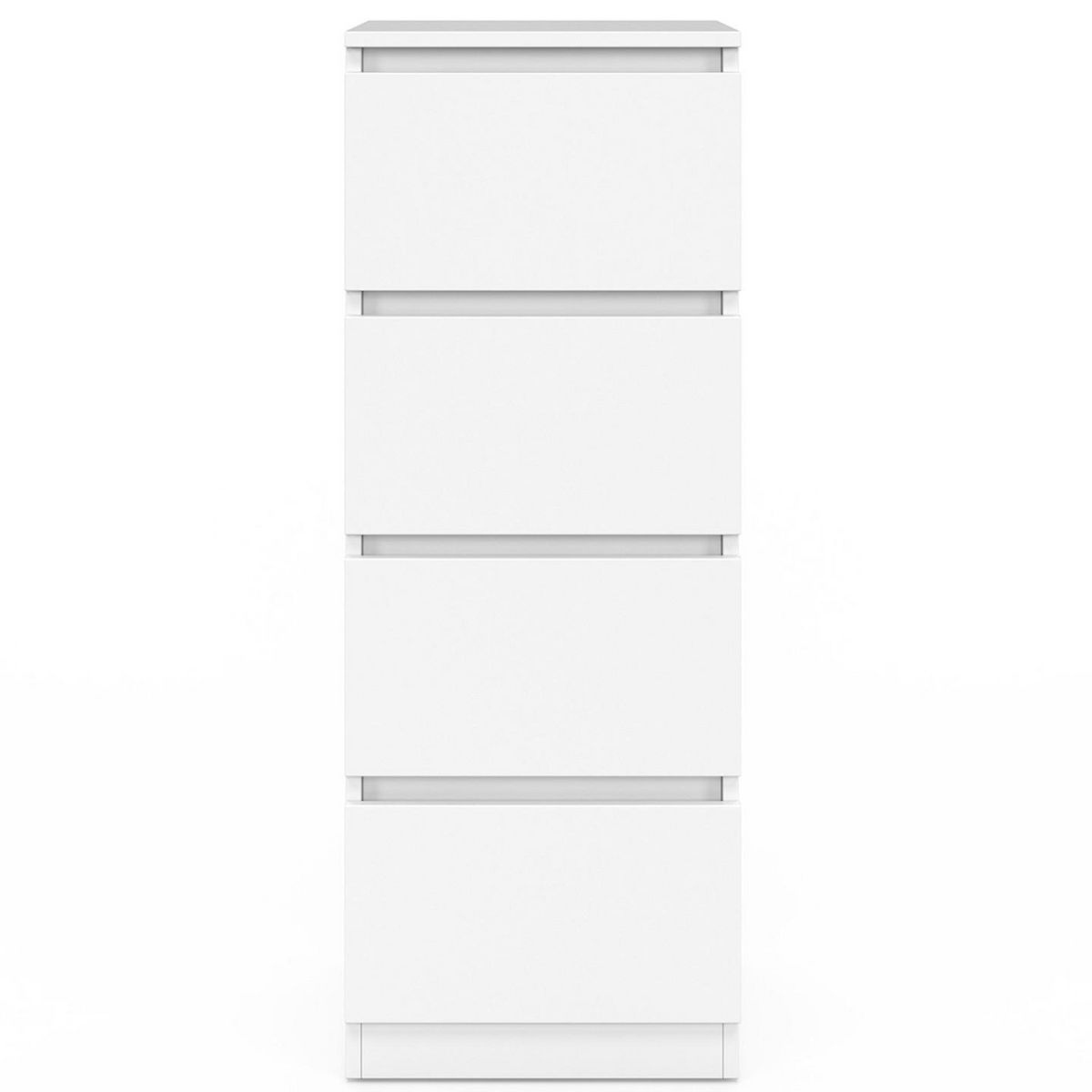 ID MARKET Meuble d'appoint 4 tiroirs TOMI 30 cm chiffonnier bois blanc pour entrée salle de bain