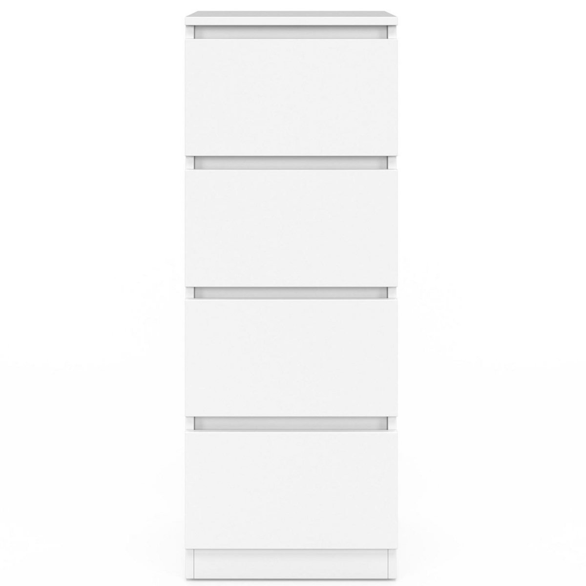 ID MARKET Meuble d'appoint 4 tiroirs TOMI 30 cm chiffonnier bois blanc pour entrée salle de bain