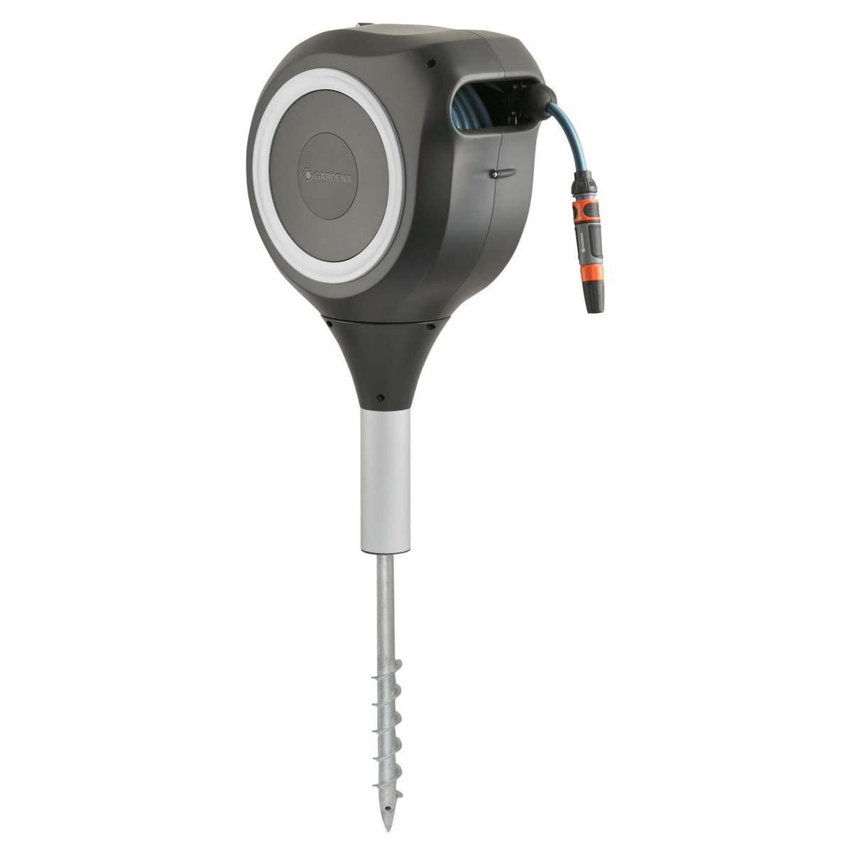 Gardena Dévidoir automatique sur pic RollUp M - 20 m - blanc