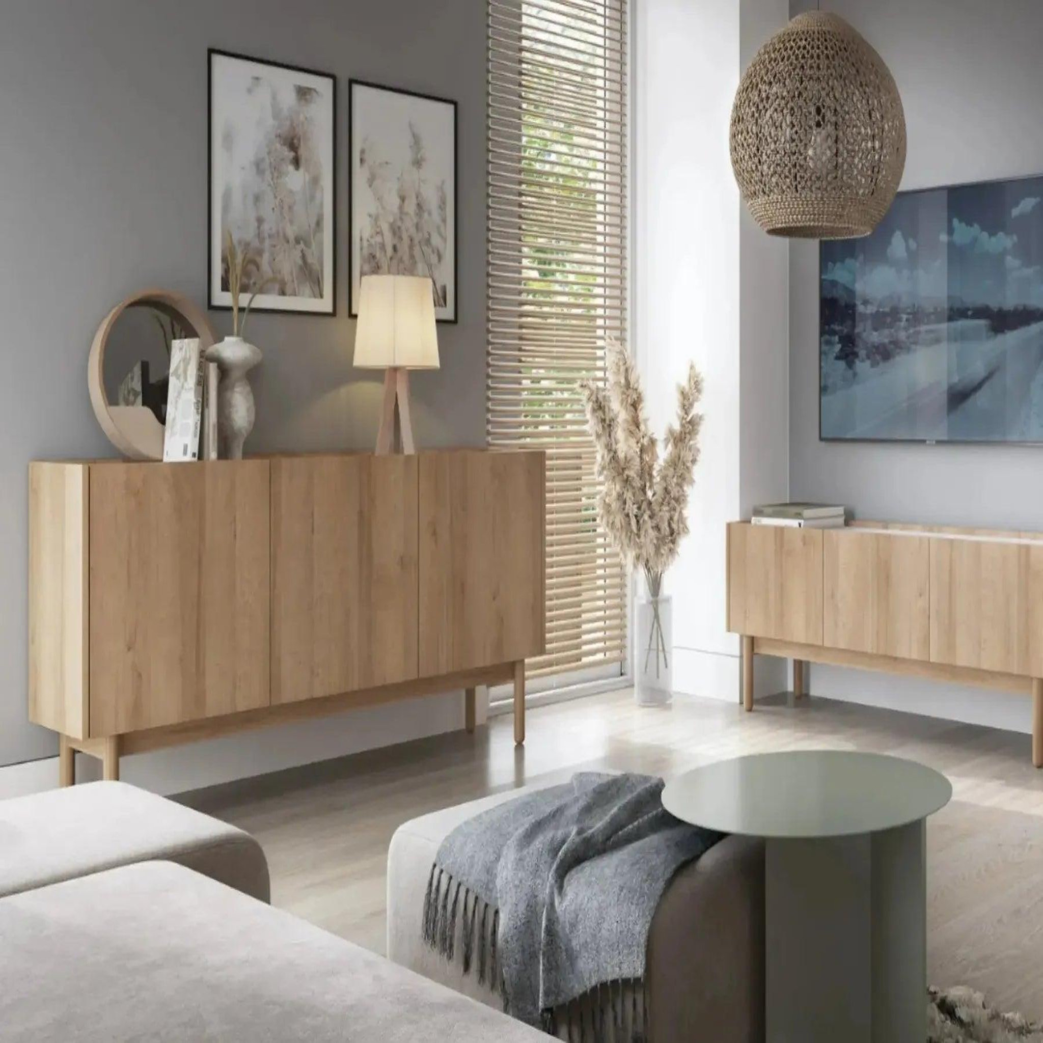 Voir la diapositive 3 : CASANOVA PARIS GABIN - Buffet en bois 140cm Beige