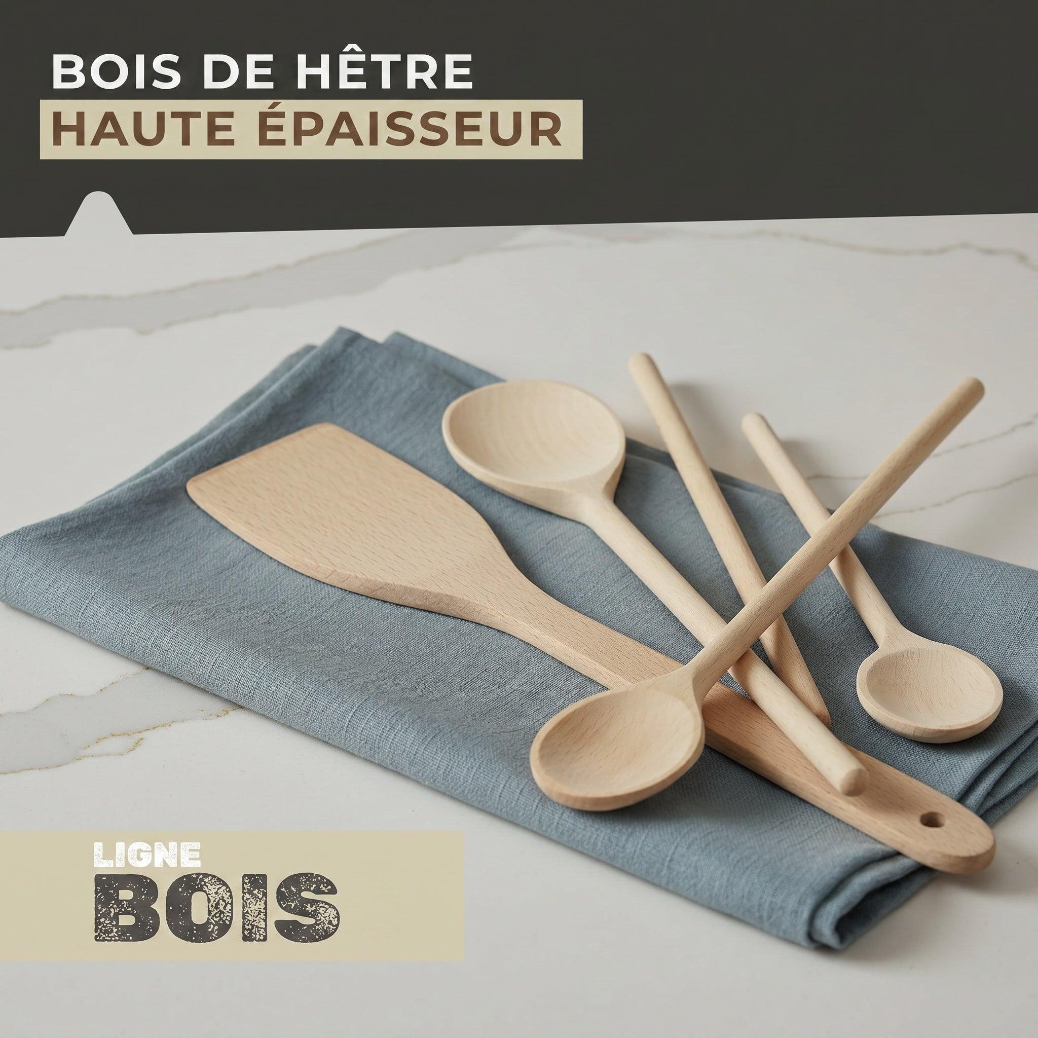 Voir la diapositive 4 : Fackelmann Set de 4 ustensiles de cuisine en bois fsc fackelmann nature