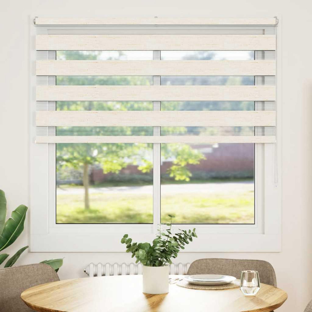 VIDAXL Store zebre beige marbre largeur du tissu 135,9 cm polyester