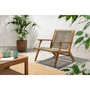 Voir la diapositive 2 : MARKET24 Transat Fauteuil de jardin bas en bois d'Acacia FSC et en corde - MERIDA - Vert olive