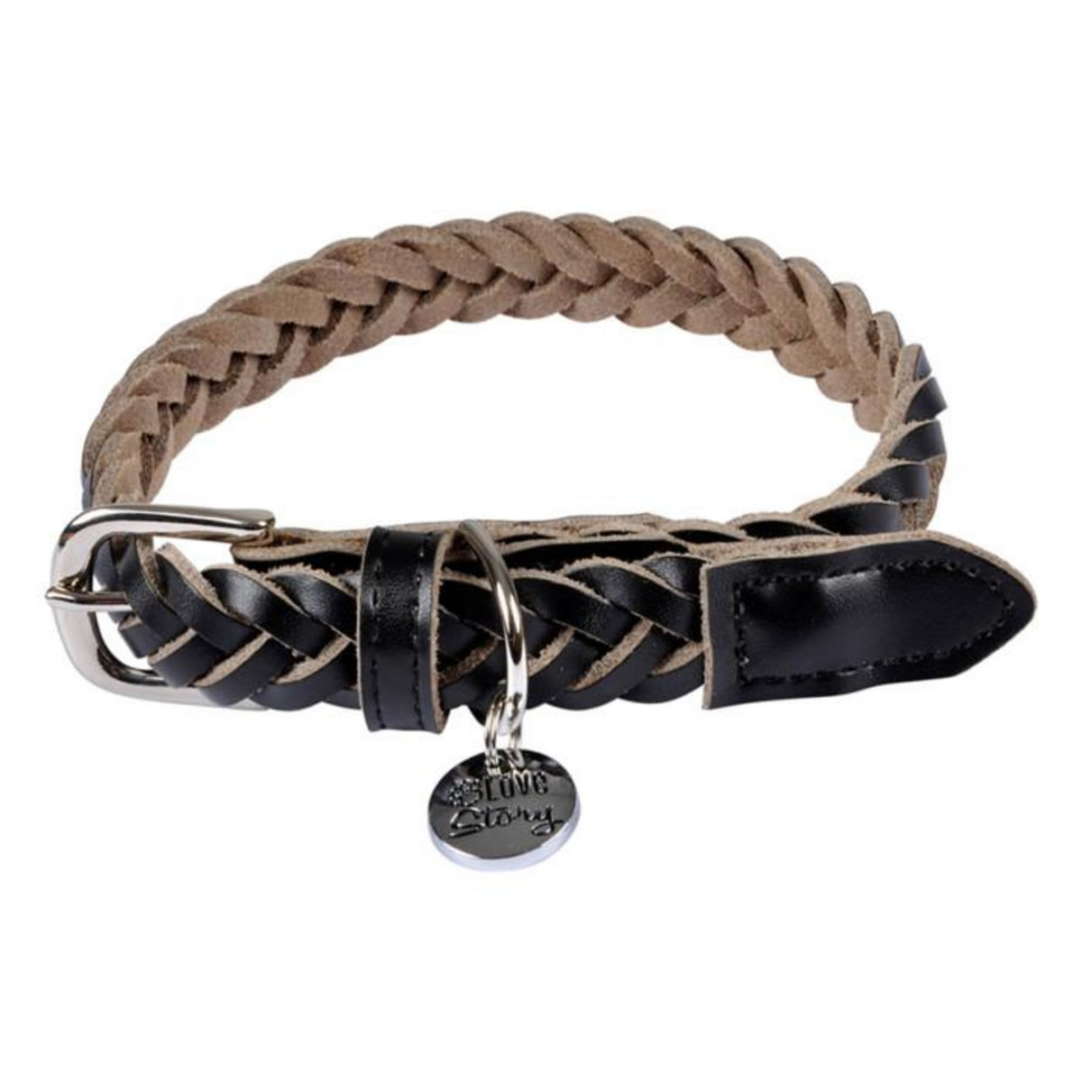 Paris Prix Collier pour Chien Réglable  Tressé  30-45cm Noir