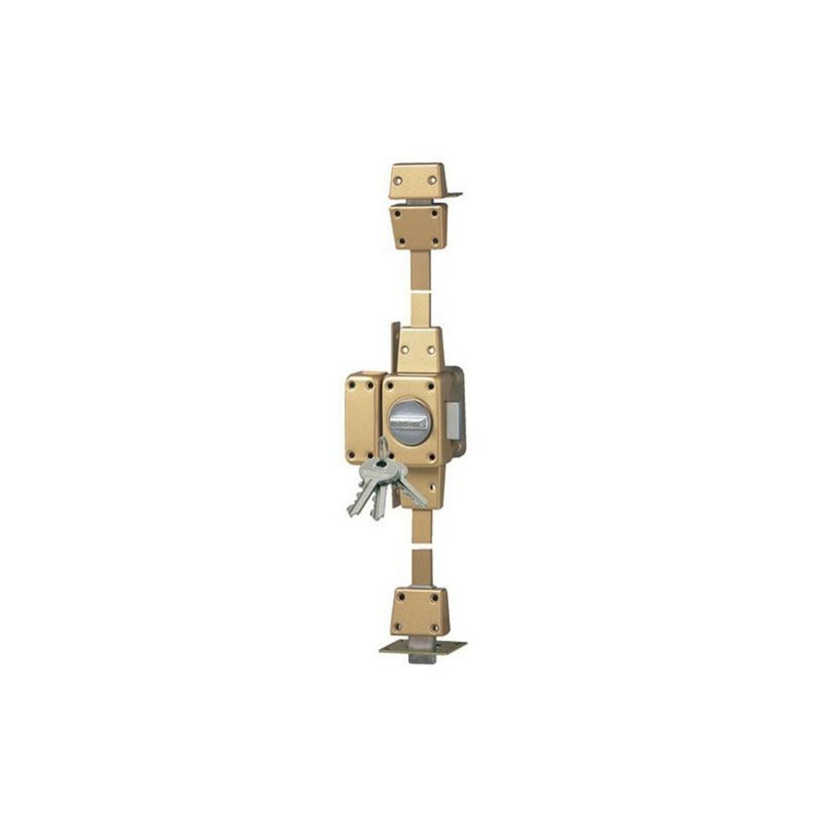 ISEO Verrou 3 points Zenith 1510 à bouton cylindre de 45mm gauche métallisé or ISEO 15100455HB3.5