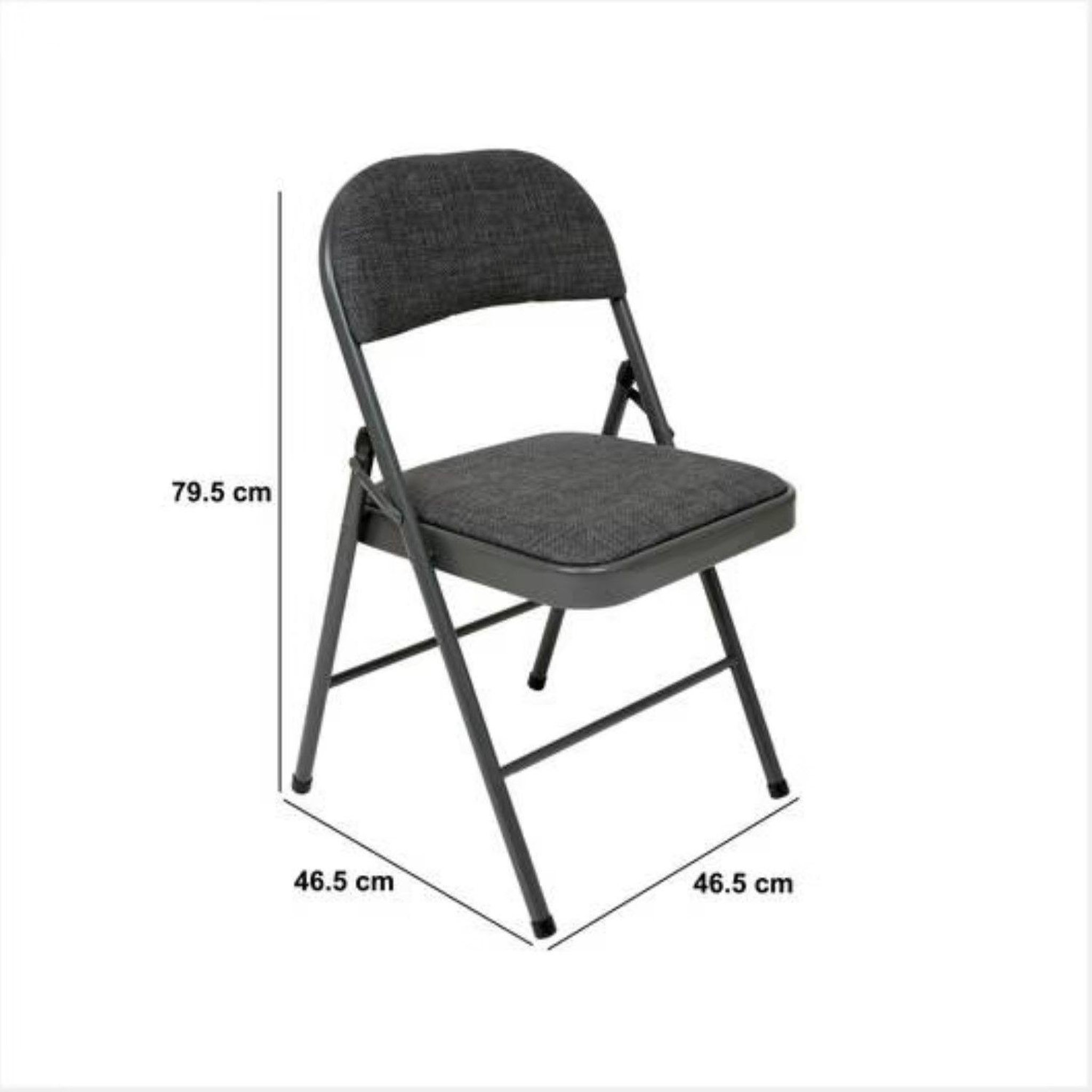Voir la diapositive 3 : FIVE Lot de 4 chaises pliantes en tissu chiné FLEXY