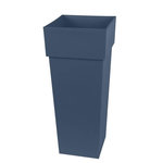 Eda Pot de fleur carré Toscane 39 x H.65 cm - Bleu jean- Eda
