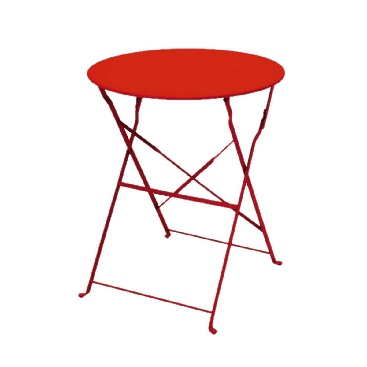 TOILINUX Table de jardin pliante ronde Palma - 2 places - Orange