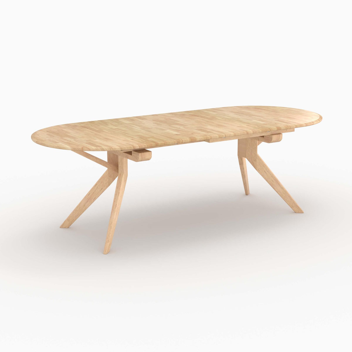 Rendez vous déco Table extensible en bois d'hévéa massif clair 6 à 10 personnes-Oli