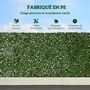Voir la diapositive 5 : OUTSUNNY Haie Artificiel lierre Brise-Vue décoration Rouleau 3L x 1,5H m Feuillage réaliste Anti-UV Vert foncé
