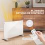 Voir la diapositive 4 : HOMCOM Radiateur à convection 1500W mural autoportant - affichage LED, timer 24h, thermostat, télécommande - verre blanc
