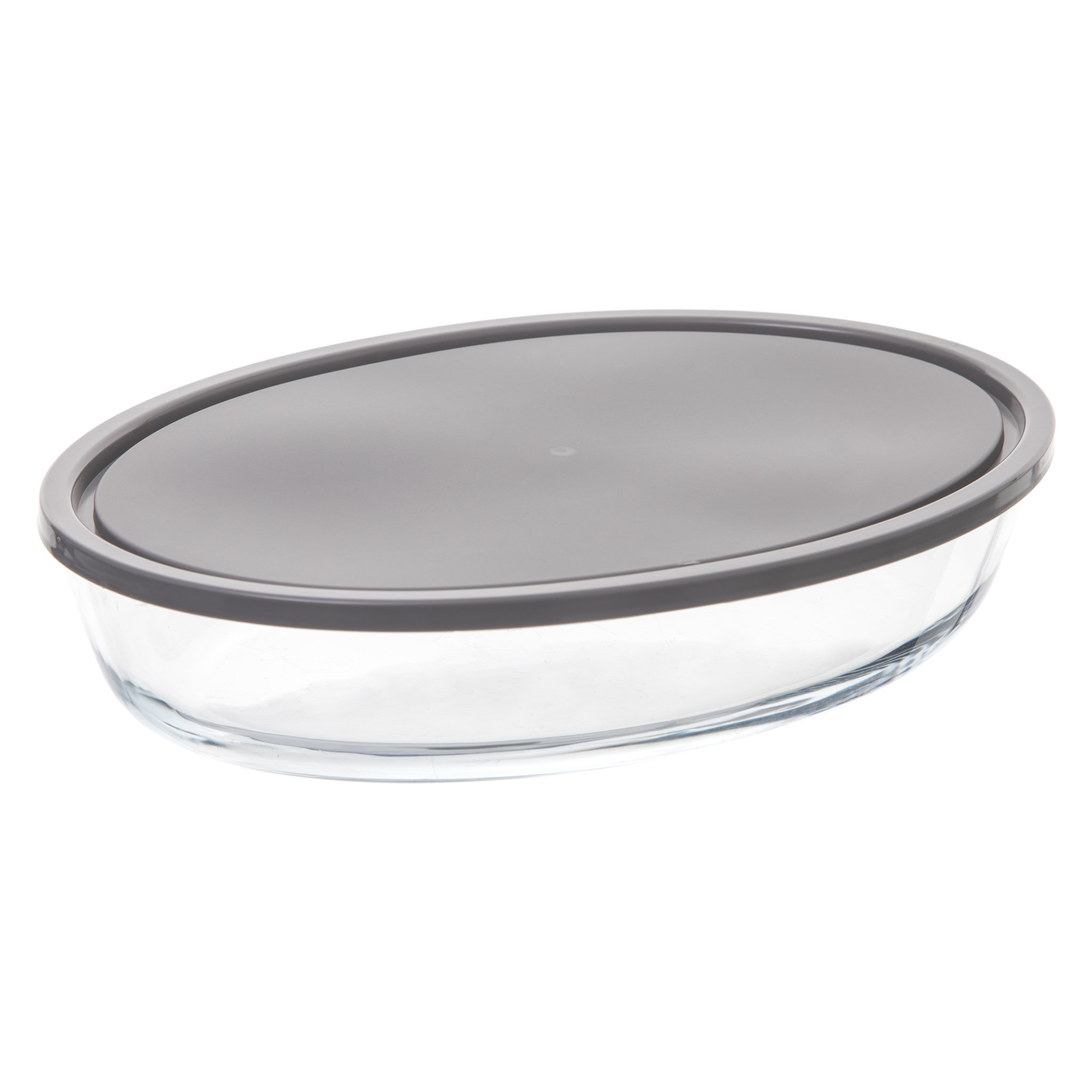 SECRET DE GOURMET Plat à four ovale 30 x 21 cm en verre avec couvercle