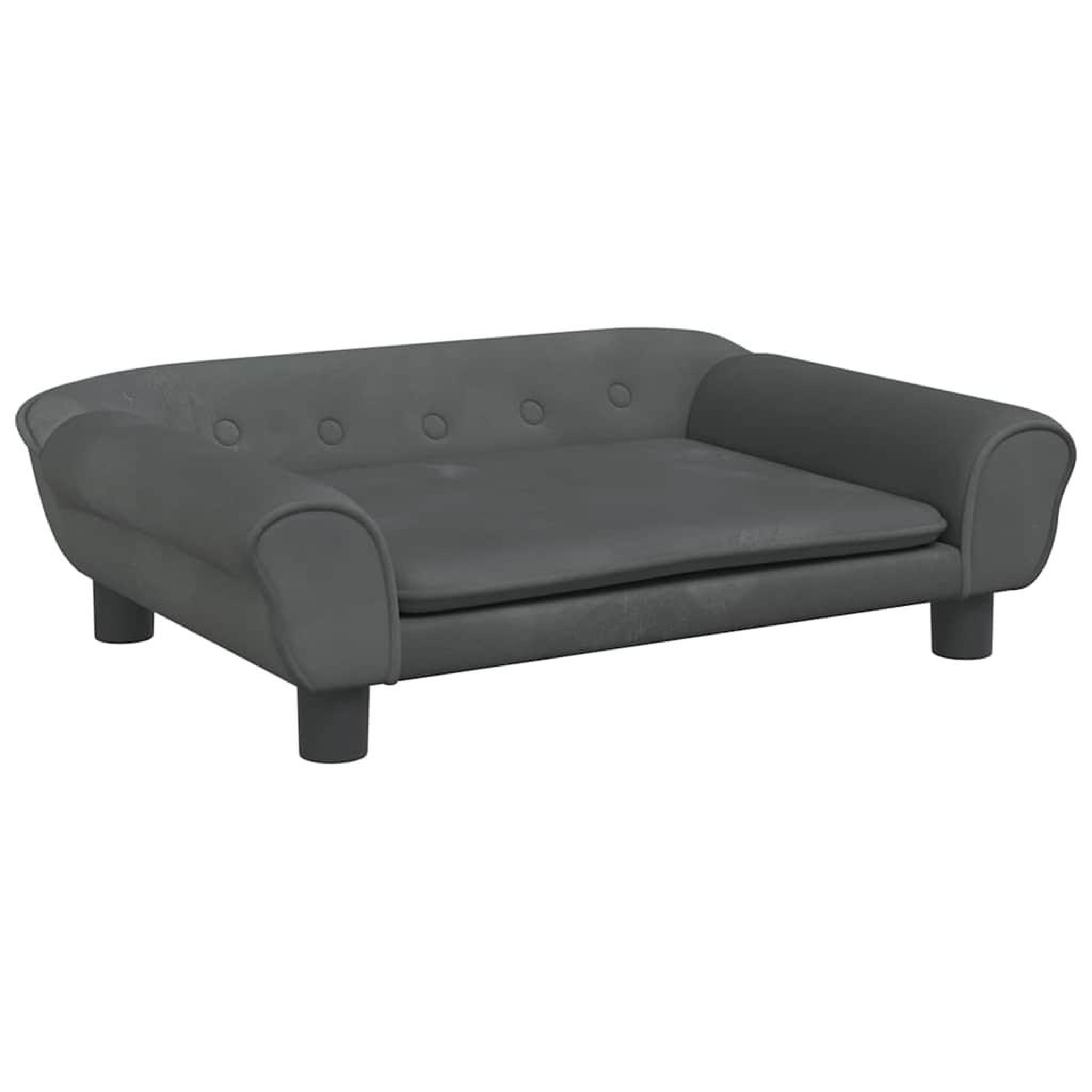 Voir la diapositive 2 : VIDAXL Lit pour chien gris fonce 70x48x22 cm velours