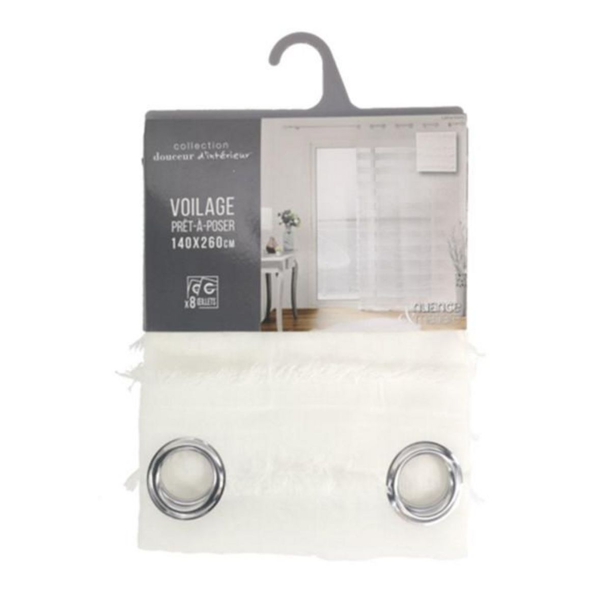 Paris Prix Rideau Voilage à Œillets  Lalina  140x260cm Blanc