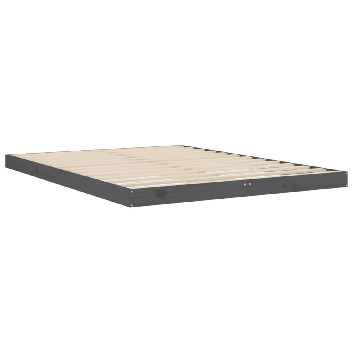 VIDAXL Cadre de lit sans matelas gris 140x190 cm bois de pin massif