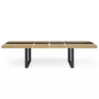Voir la diapositive 3 : ID MARKET Table à manger extensible rectangle PHOENIX 6-12 personnes bois et noir bande centrale noire 200-300 cm