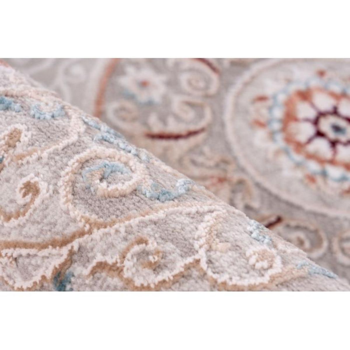 Paris Prix Tapis Vintage à Franges  Akropolis V  Gris & Rose