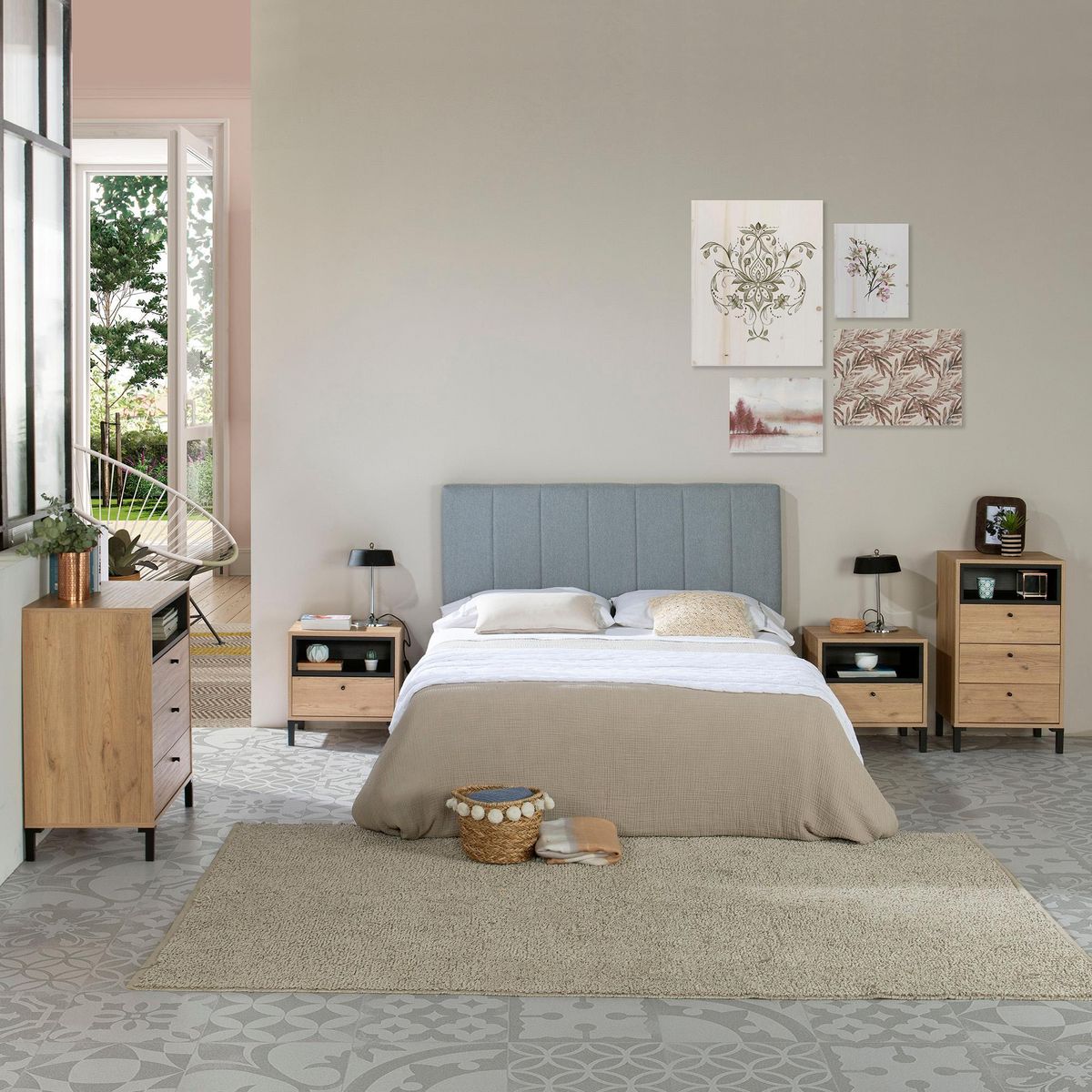 MARCKONFORT Tête de lit tapissée Creta 140x60 cm Couleur Gris, 8 cm d'épaisseur