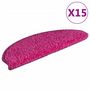 Voir la diapositive 2 : VIDAXL Tapis de marches d'escalier 15 pcs Rose 65x21x4 cm