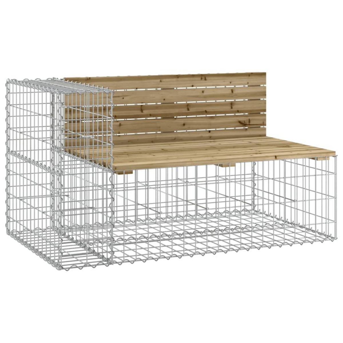 VIDAXL Banc de jardin design gabion 122x71x65,5cm bois de pin impregne
