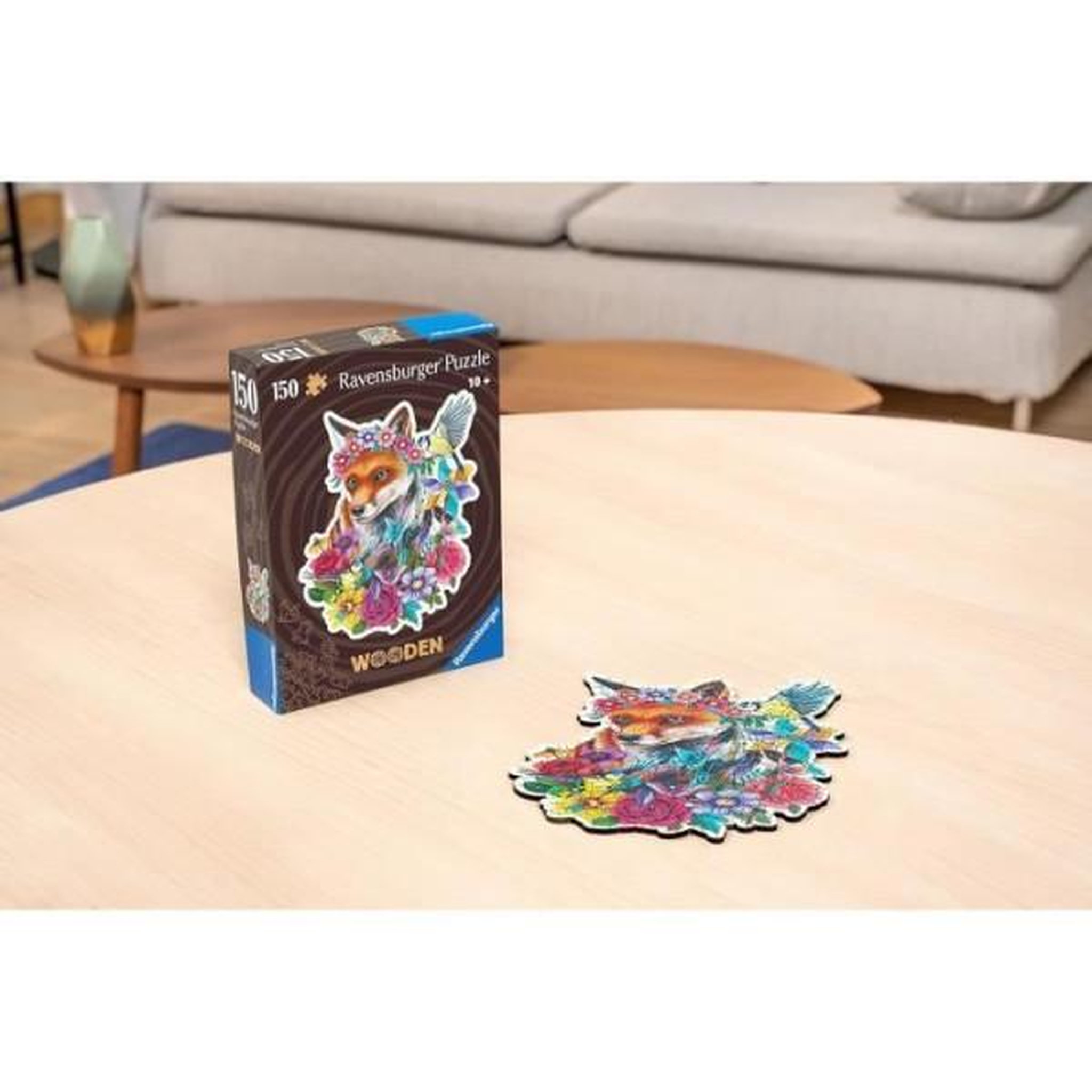 Voir la diapositive 6 : RAVENSBURGER Puzzle en bois 150 pièces – Renard coloré – Illustration artistique nature – Puzzle premium adulte – Ravensburger