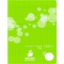 AUCHAN Cahier piqué polypro 17x22cm 96 pages grands carreaux Seyes vert motif ronds