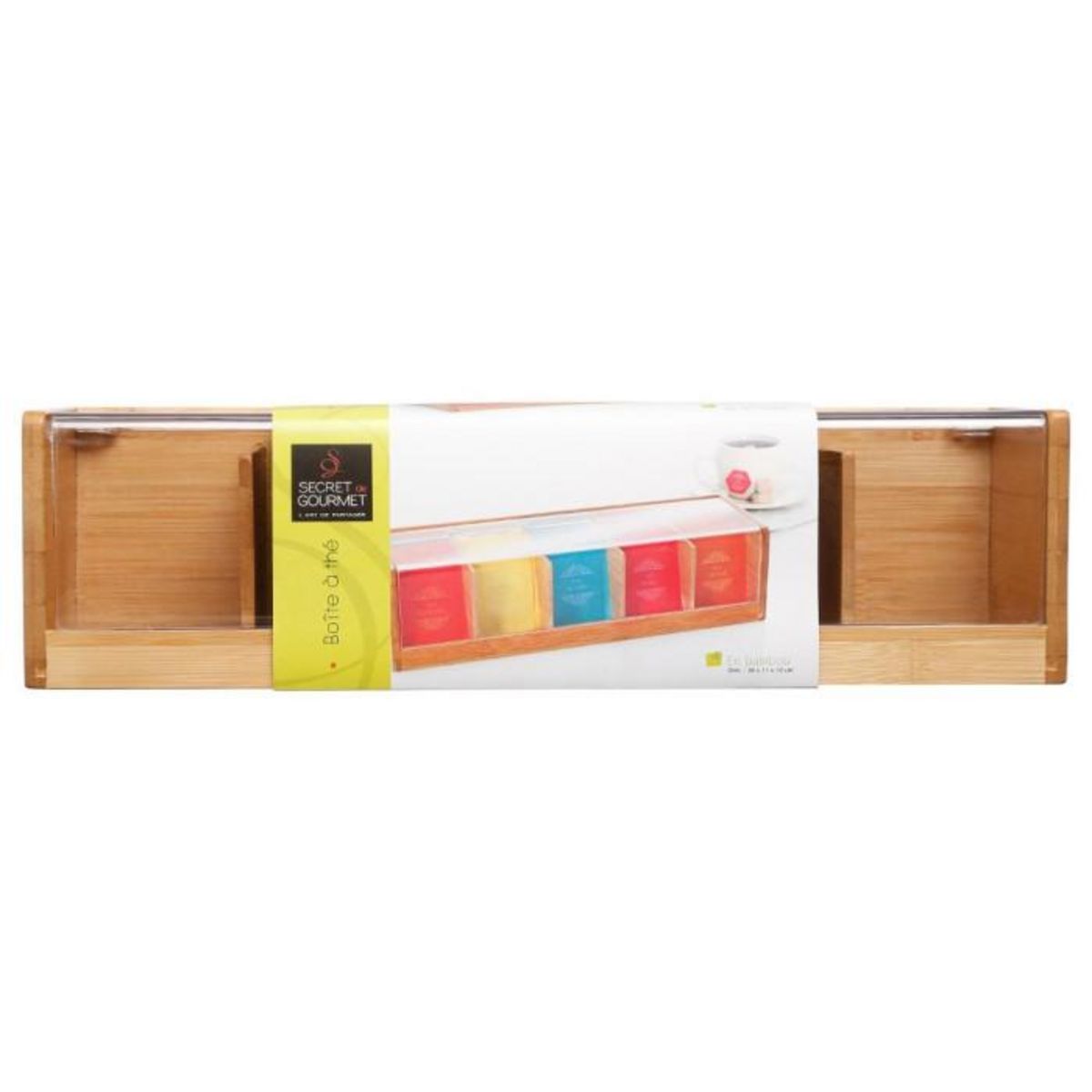 FIVE Boîte à Thé 5 Compartiments  Bambou  36cm Naturel