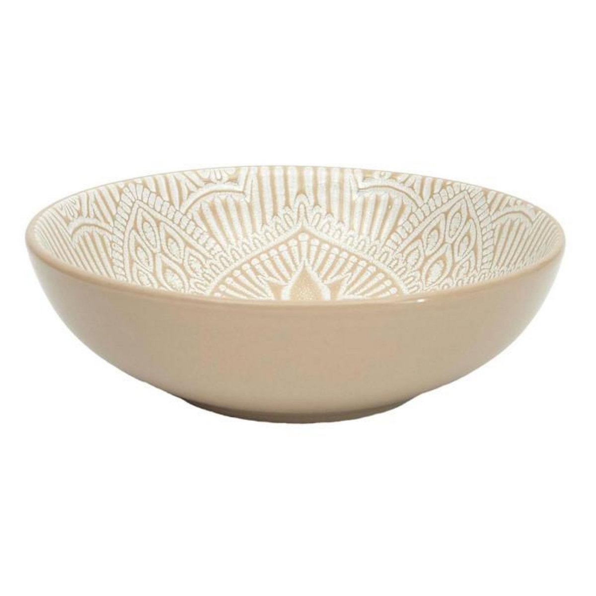 Paris Prix Lot de 6 Assiettes Creuses  Sahara  18cm Beige