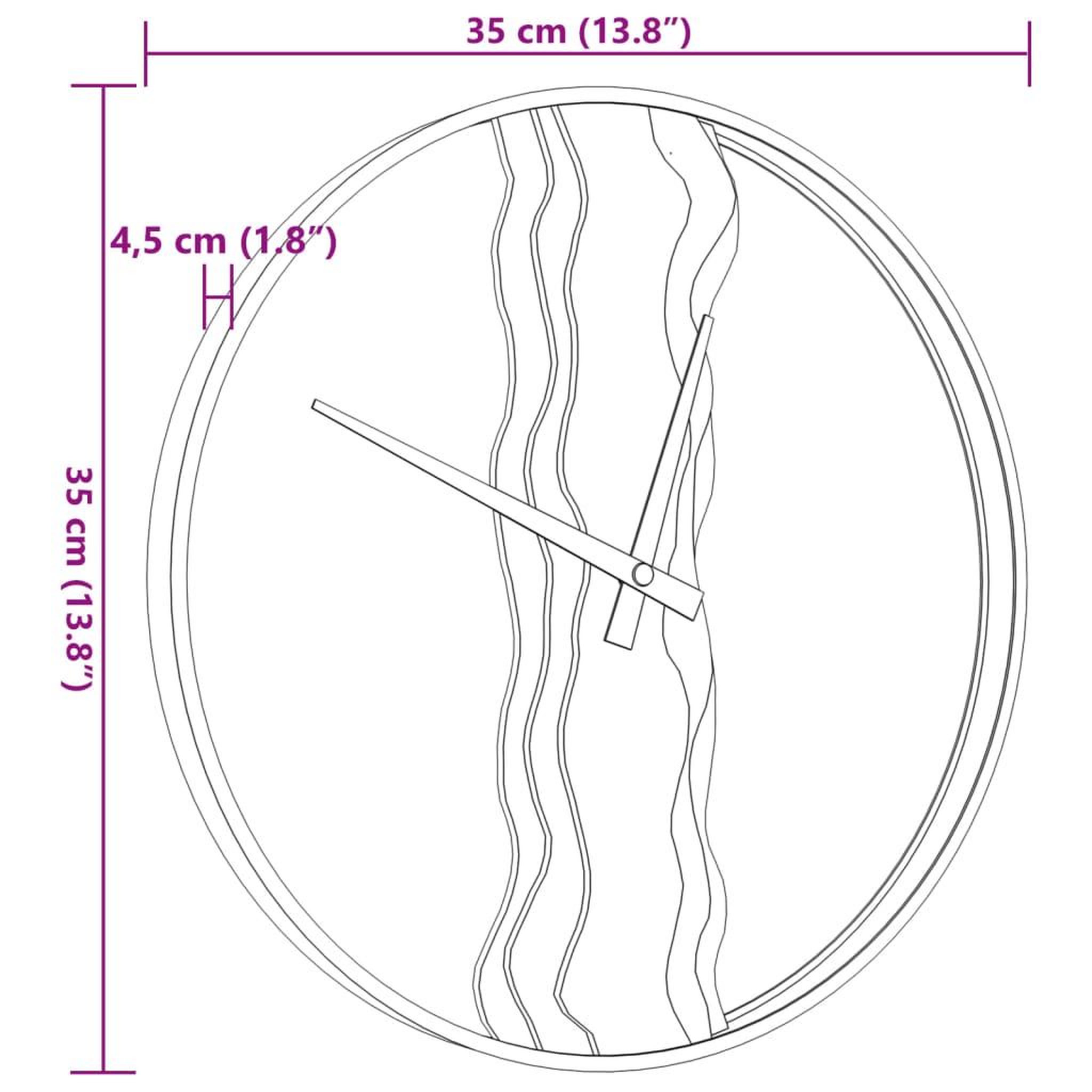 Voir la diapositive 6 : VIDAXL Horloge murale marron Ø35 cm fer et bois de chene