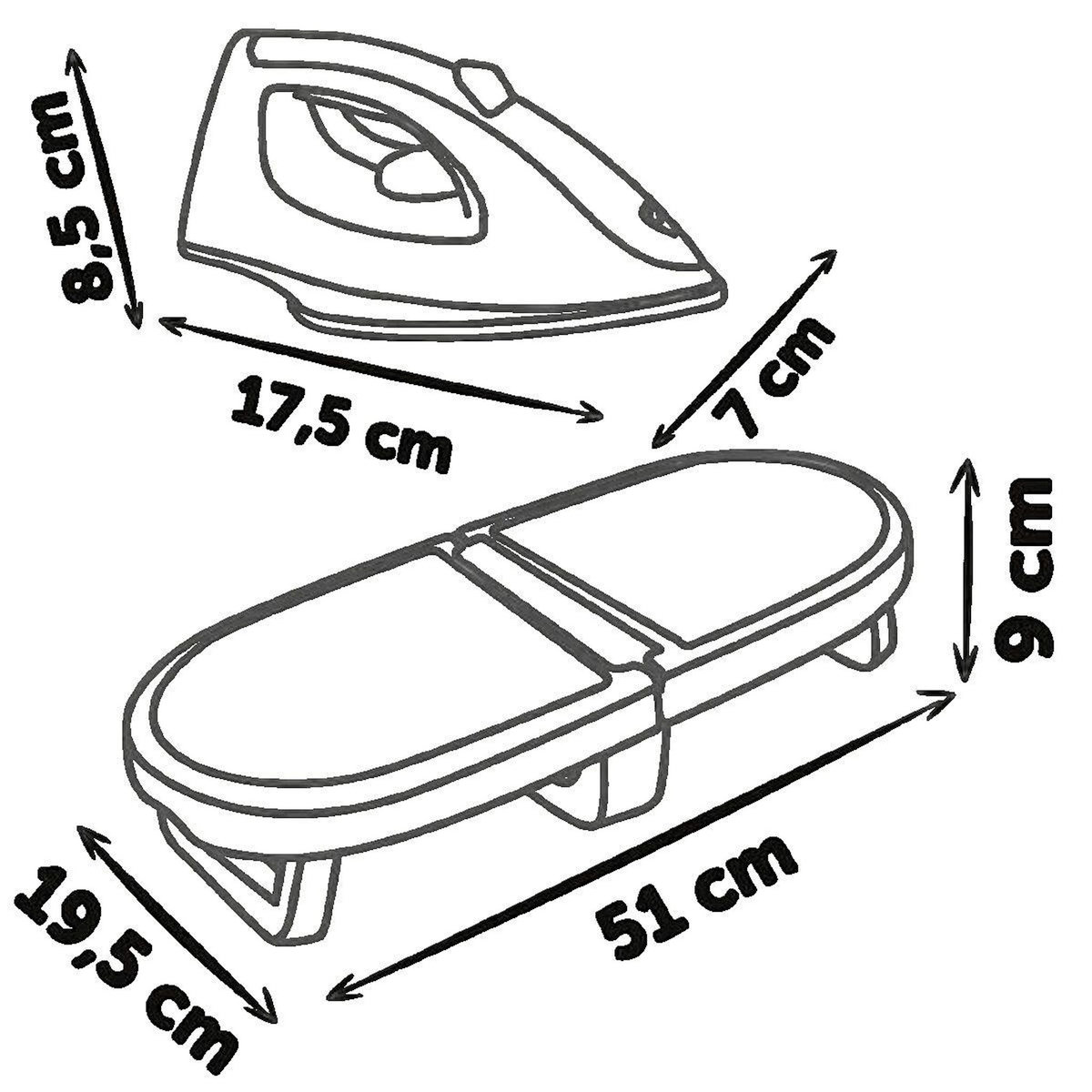SMOBY Planche à repasser enfant Smoby pliable avec accessoires réalistes