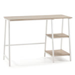 VS VENTA-STOCK Bureau Lisboa Blanc, Table pour PC, Style Industriel, 105 cm Longueur