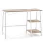 Voir la diapositive 1 : VS VENTA-STOCK Bureau Lisboa Blanc, Table pour PC, Style Industriel, 105 cm Longueur