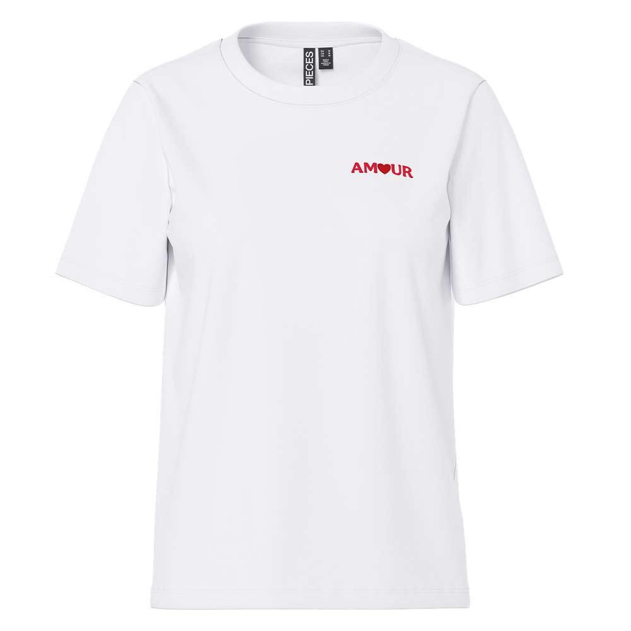 Pieces T-Shirt Blanc Femme Pieces Pcoda. Coloris disponibles : Blanc