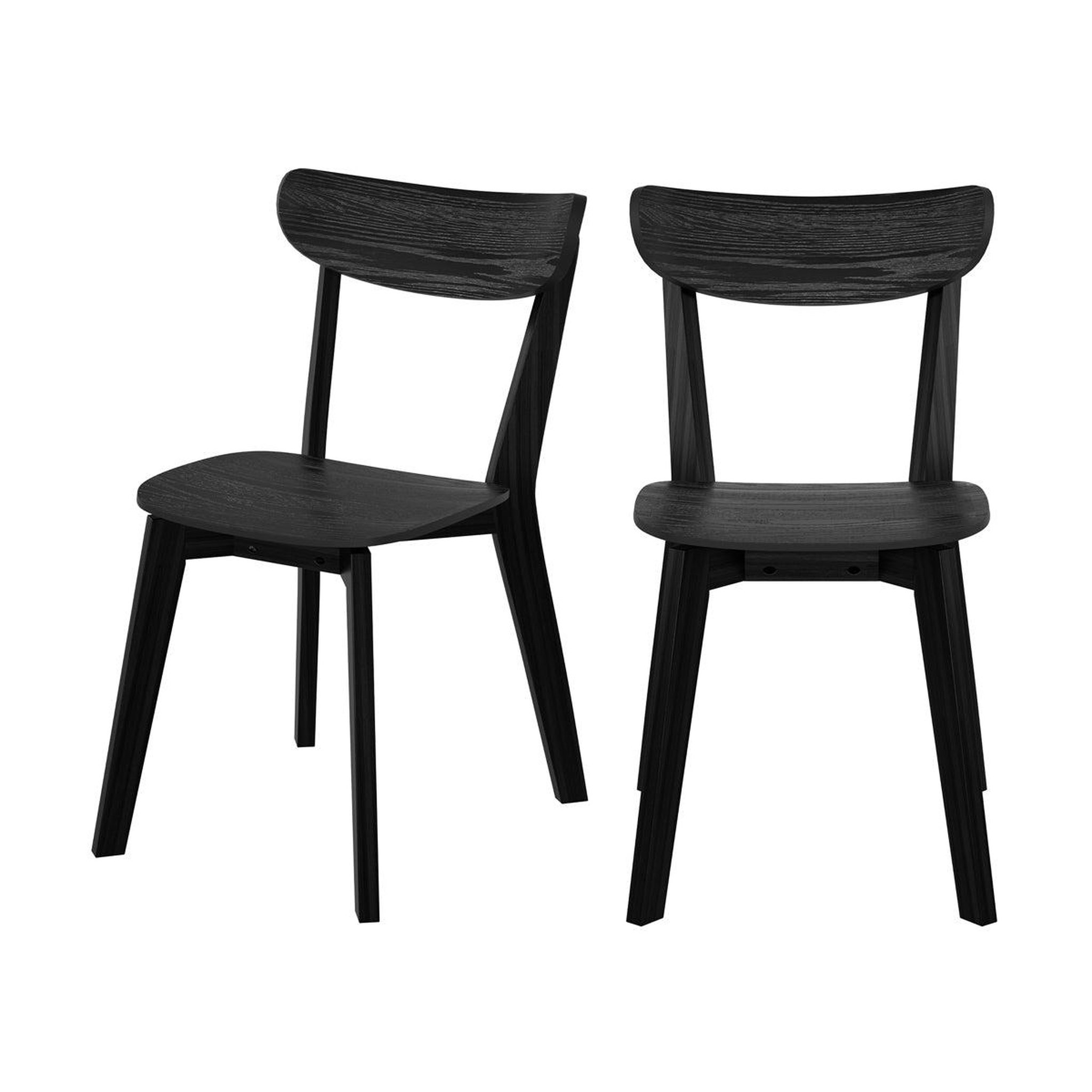 MAISON PAVANE Lot de 2 chaises en bois d'hévéa noir-tabata
