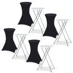 ID MARKET Lot de 4 tables hautes pliantes 105 CM et 4 housses noires