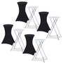 Voir la diapositive 1 : ID MARKET Lot de 4 tables hautes pliantes 105 CM et 4 housses noires