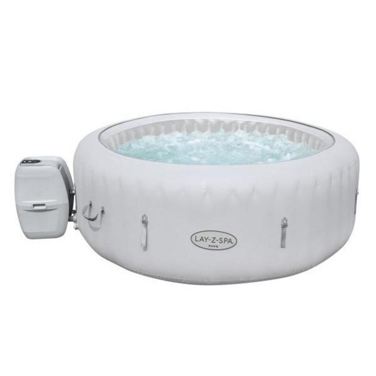 BESTWAY Spa gonflable BESTWAY - Lay-Z-Spa Paris - 140 airjets - 196 x 66 cm - 4 a 6 places - Rond (couverture, cartouche, LED)