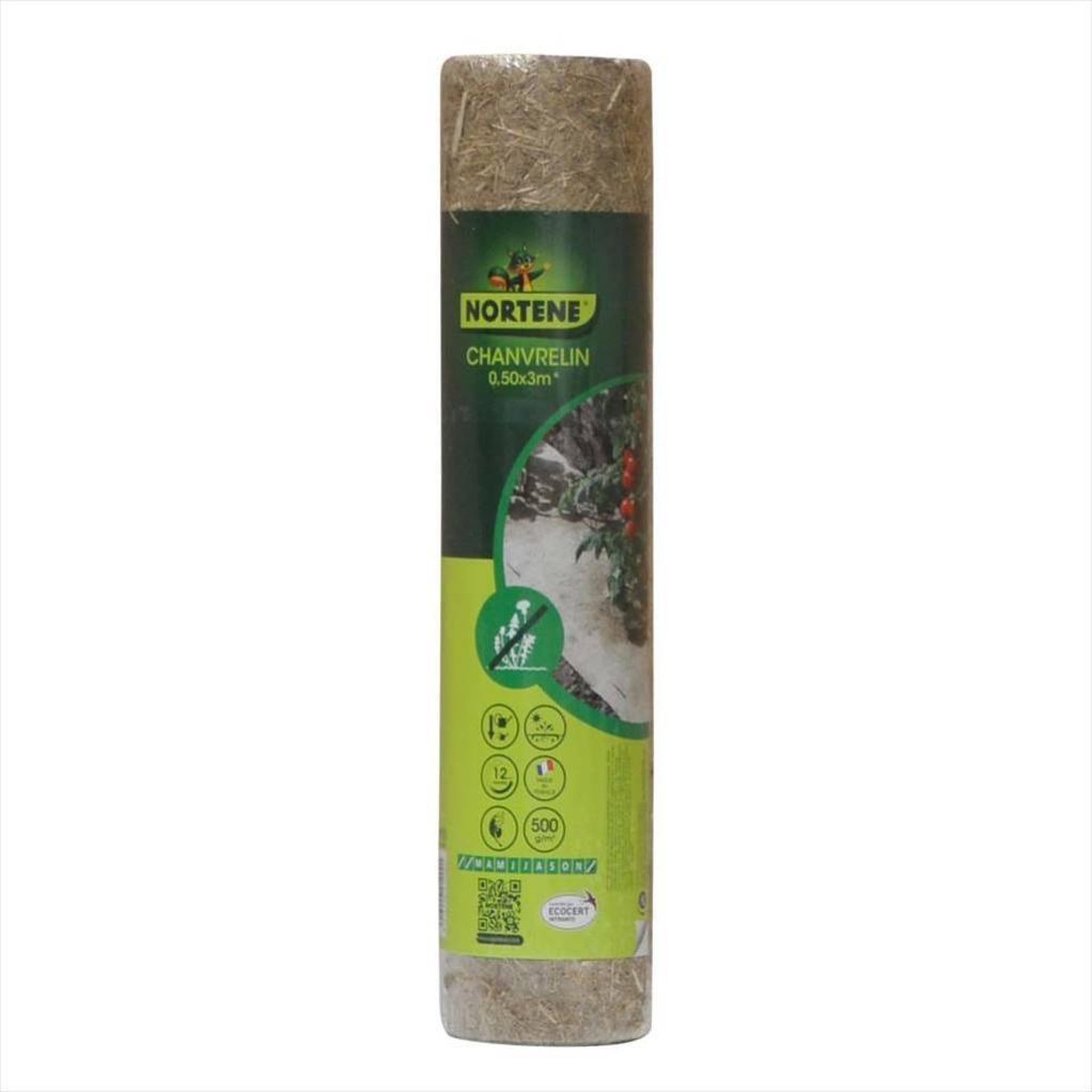 Nortene Paillage naturel 50 x 300 cm - pour jardin et potager 100% biodégradable - 500 g/m2