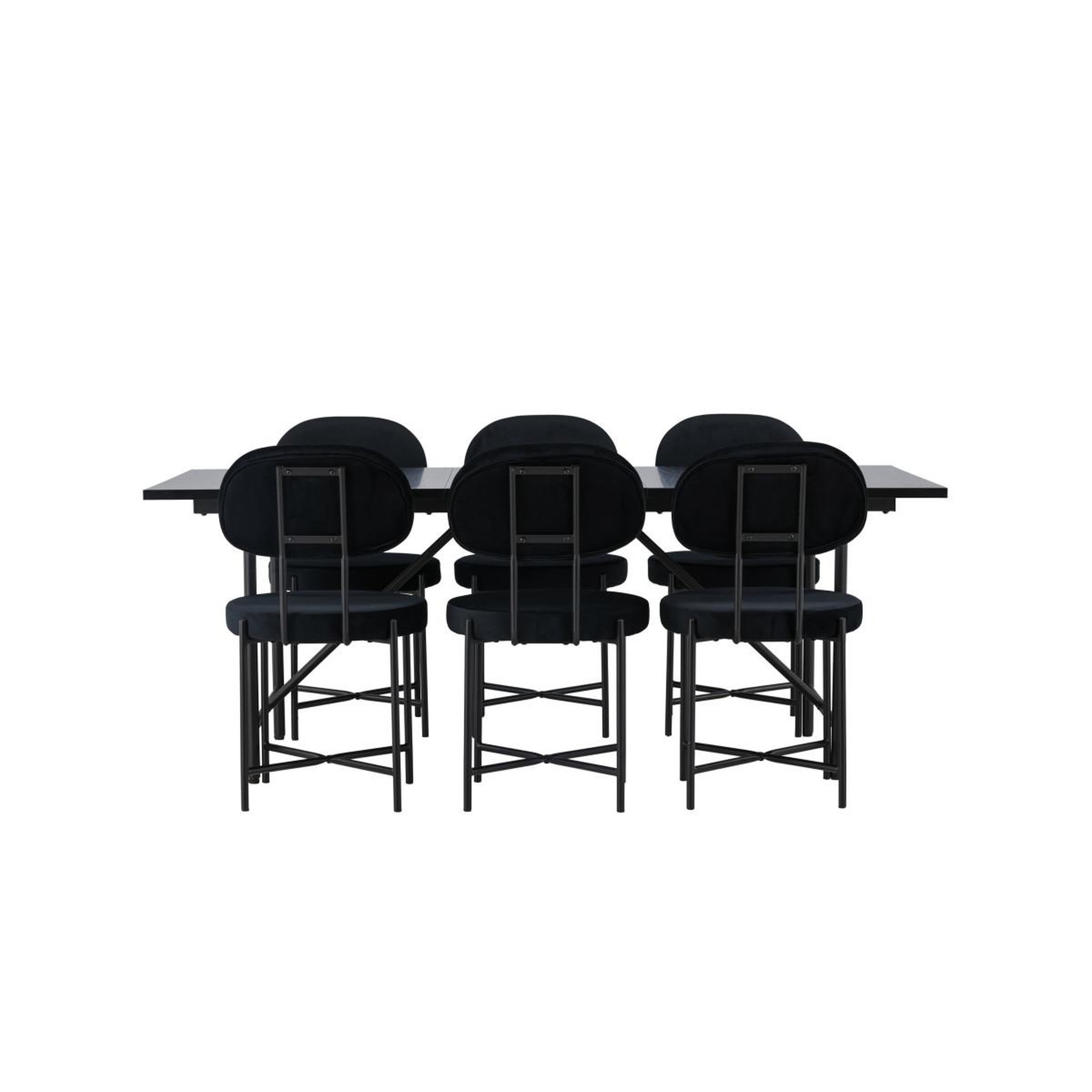 Voir la diapositive 2 : Paris Prix Ensemble table à manger & 6 chaises  astrid & stella  200cm noir