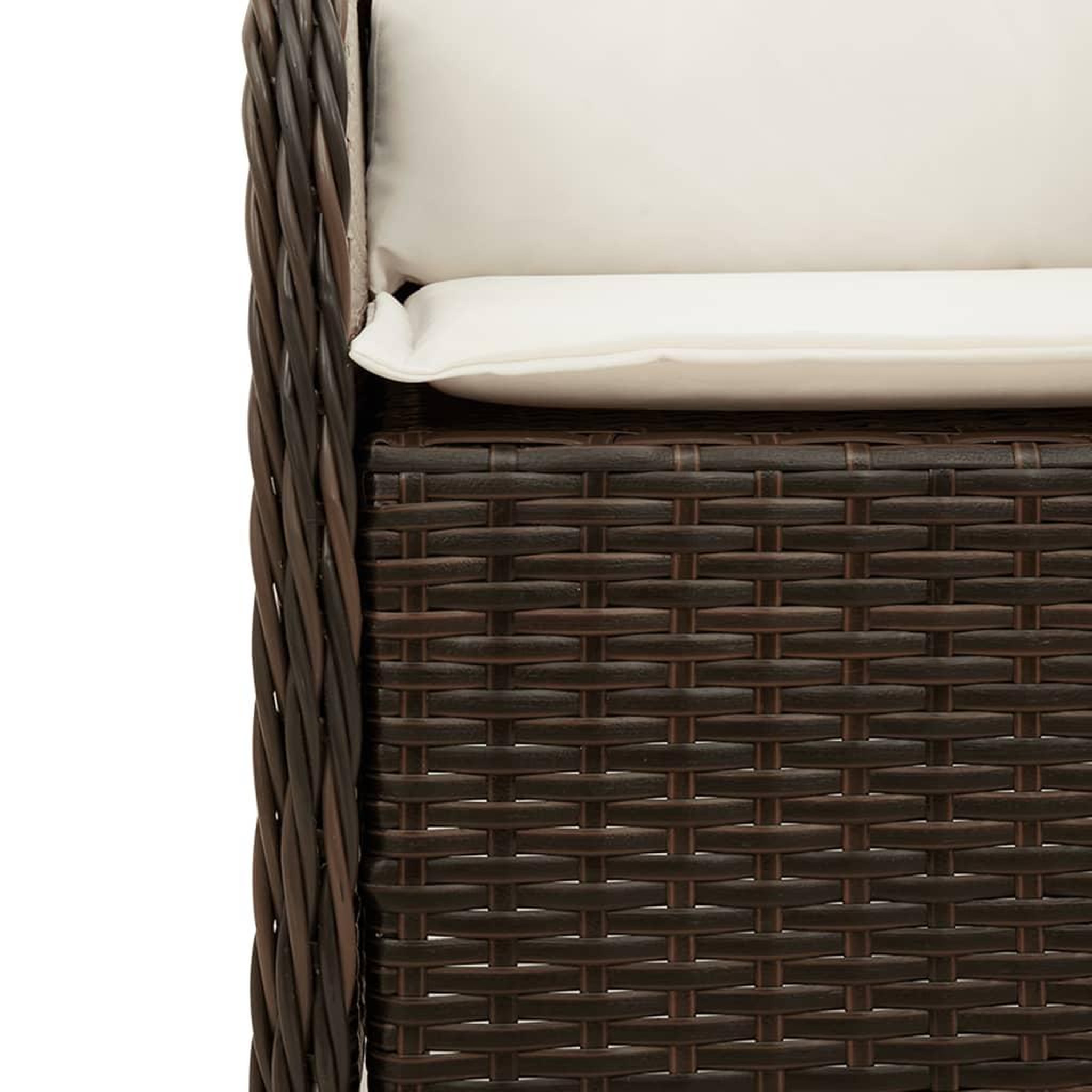Voir la diapositive 5 : VIDAXL Ensemble a manger de jardin 3 pcs et coussins marron poly rotin