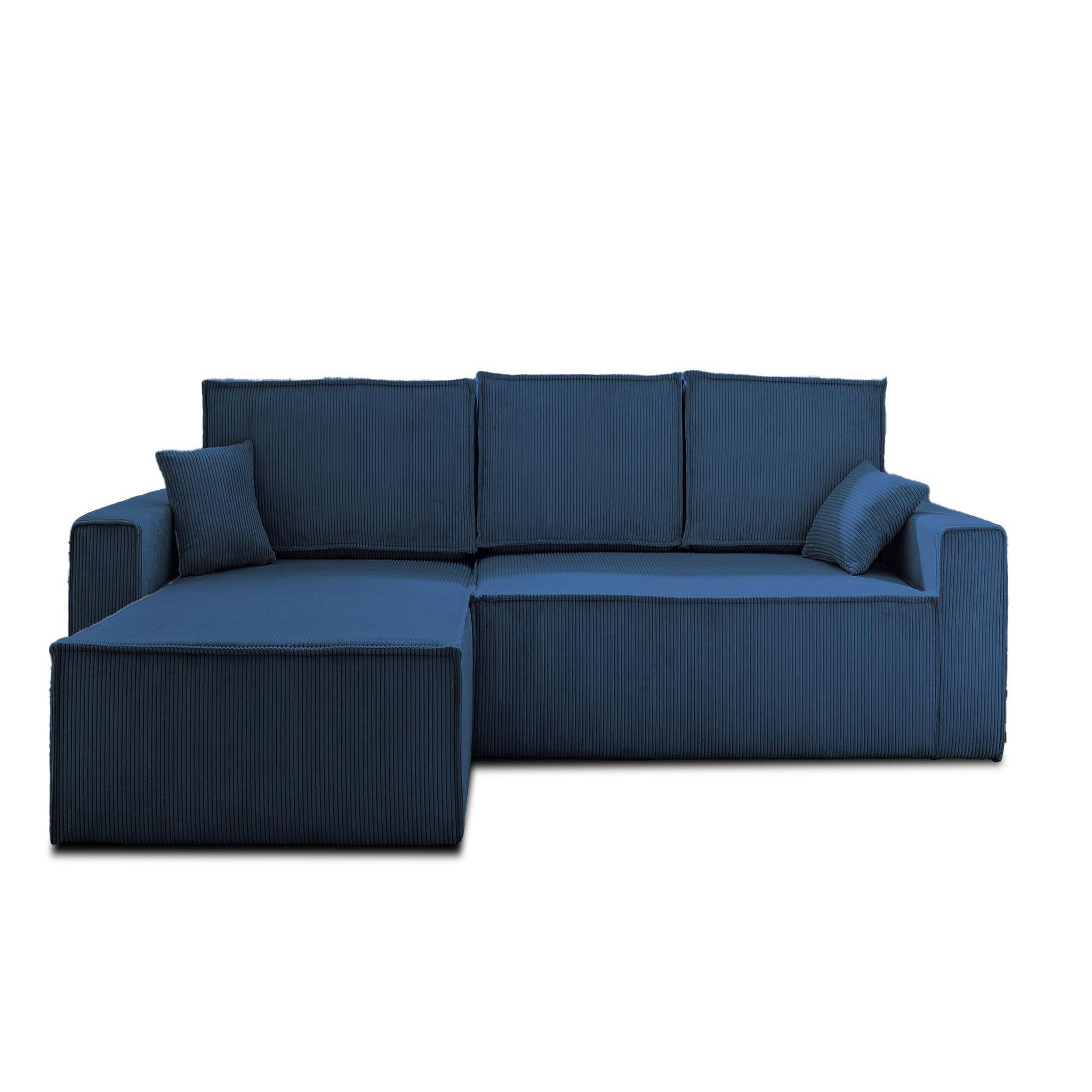 Voir la diapositive 6 : BEST MOBILIER Dellia - canapé d'angle réversible convertible - avec coffre - en velours côtelé - 4 places