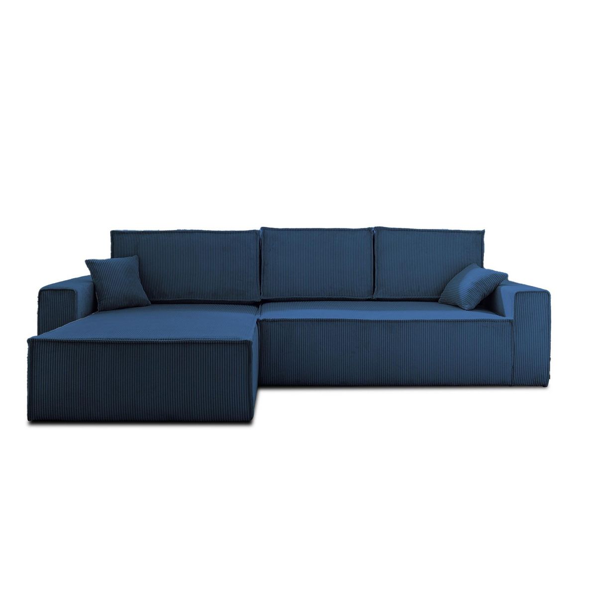 BEST MOBILIER Dellia - canapé d'angle réversible convertible - avec coffre - en velours côtelé - 4 places