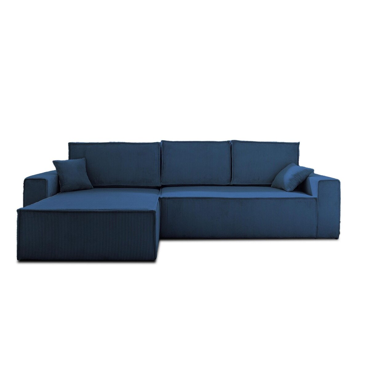 BEST MOBILIER Dellia - canapé d'angle réversible convertible - avec coffre - en velours côtelé - 4 places