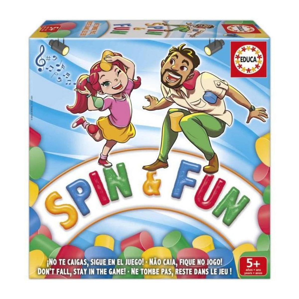 EDUCA Spin & Fun - Jeu d'équilibre - EDUCA - Teste l'agilité et l'équilibre - 2 a 4 joueurs - Des 5 ans