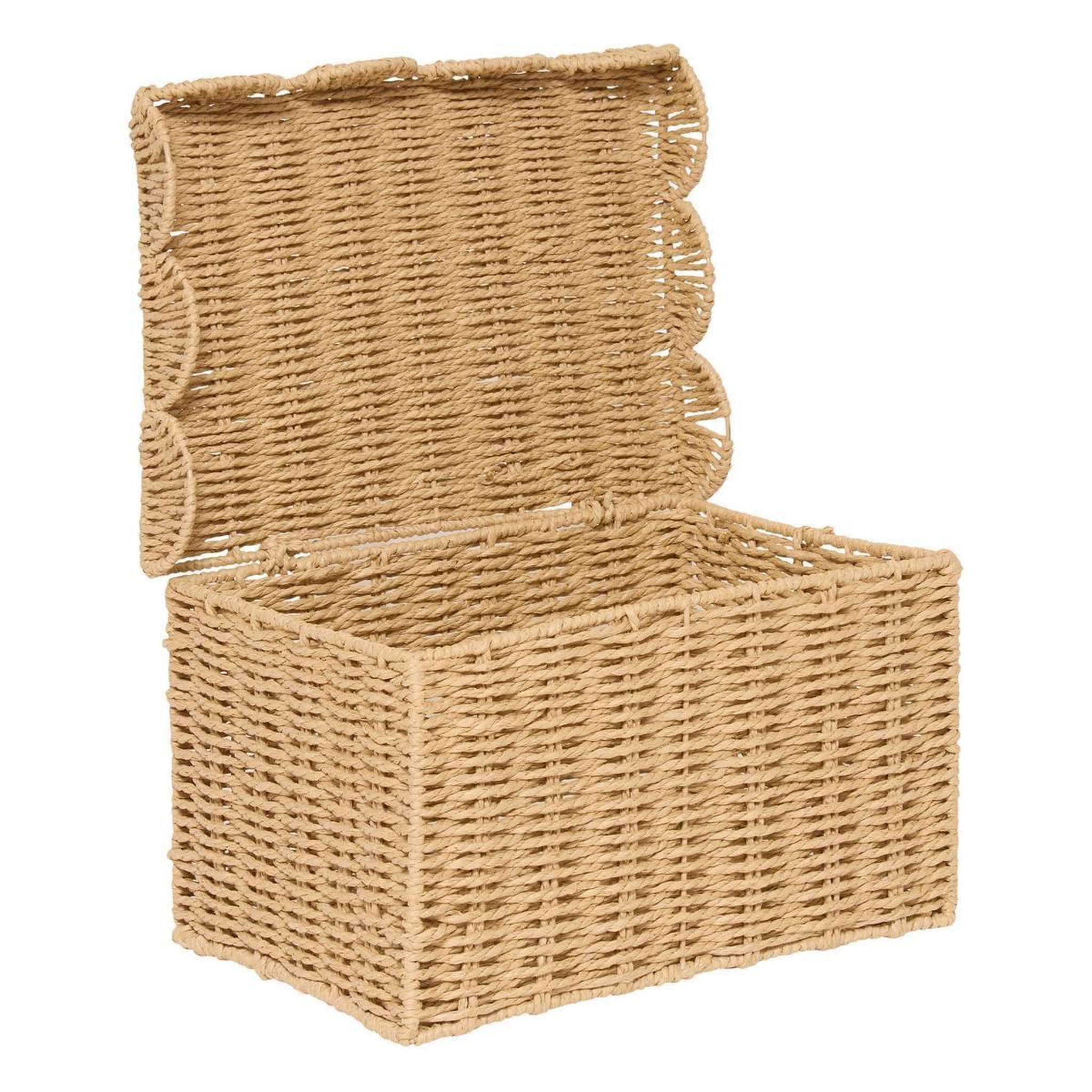 Voir la diapositive 3 : ATMOSPHERA Lot de 3 cagettes à festons  cyrielle  35cm naturel