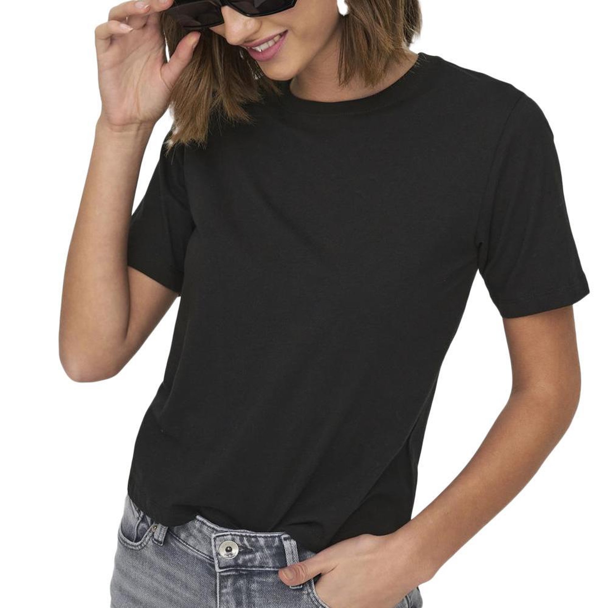 JACQUELINE DE YONG T-shirt Noir Femme JDY Rex. Coloris disponibles : Noir