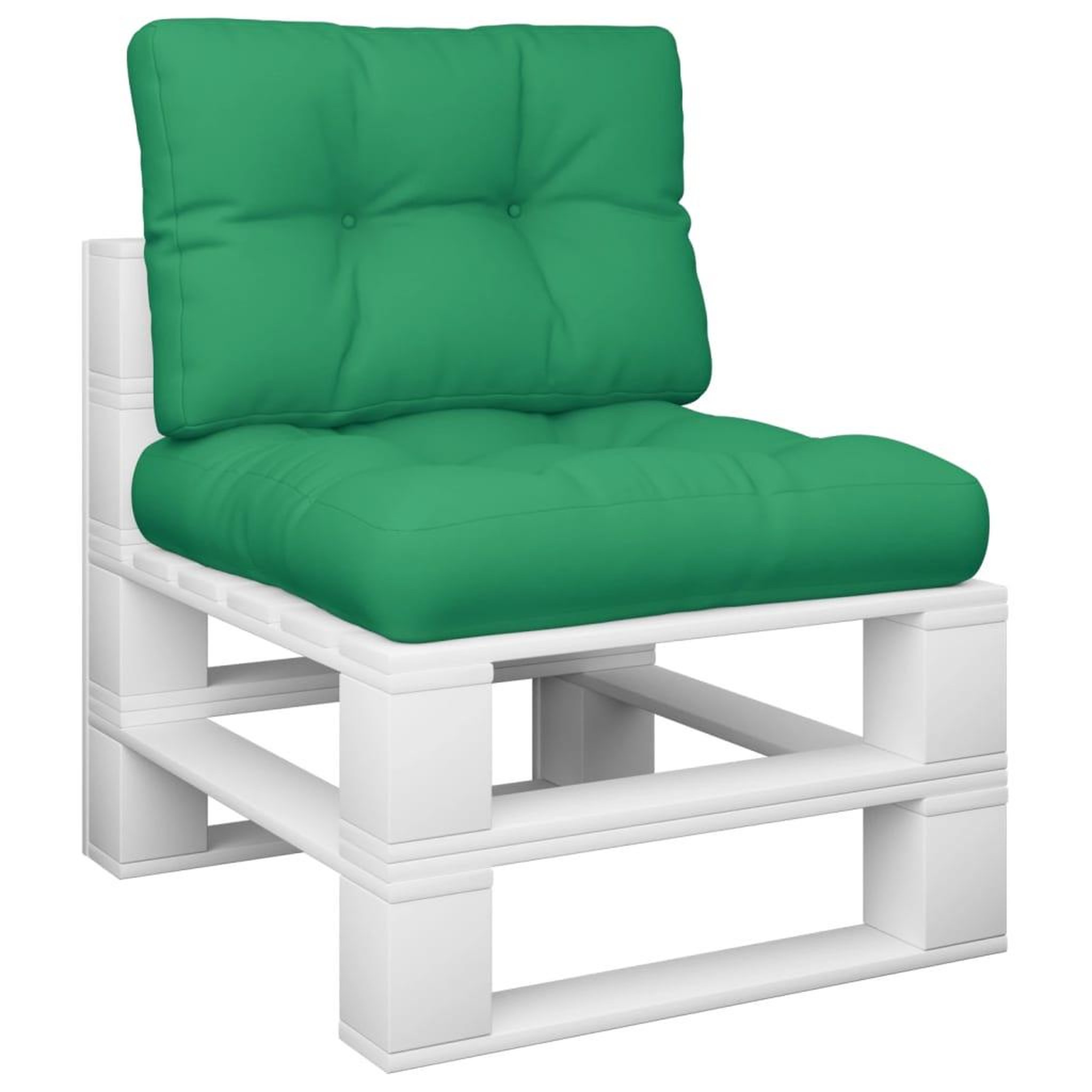 Voir la diapositive 3 : VIDAXL Coussins de palette lot de 2 vert tissu