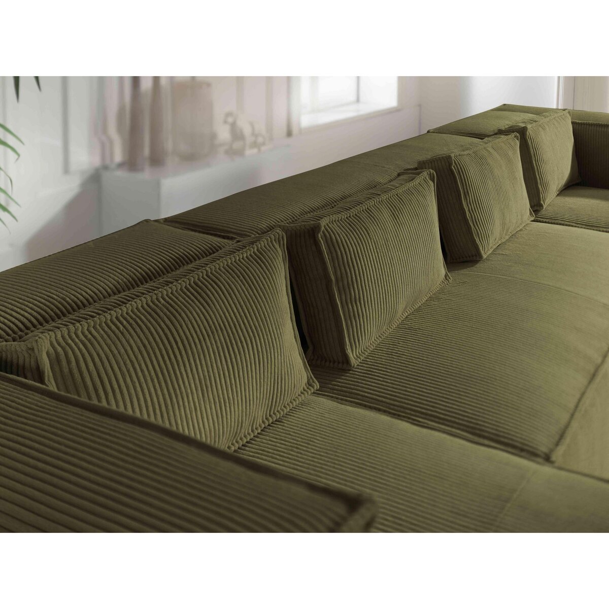 LISA DESIGN Stella - canapé panoramique en u - 7 places - en velours côtelé